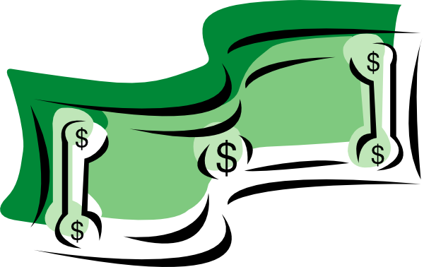 Cartoon Money Clipart - Dollar Clipart (600x378), Png Download