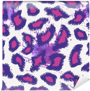 Vector Cute Seamless Pattern With Animal Skin And Watercolor - Watercolor Painting (400x400), Png Download