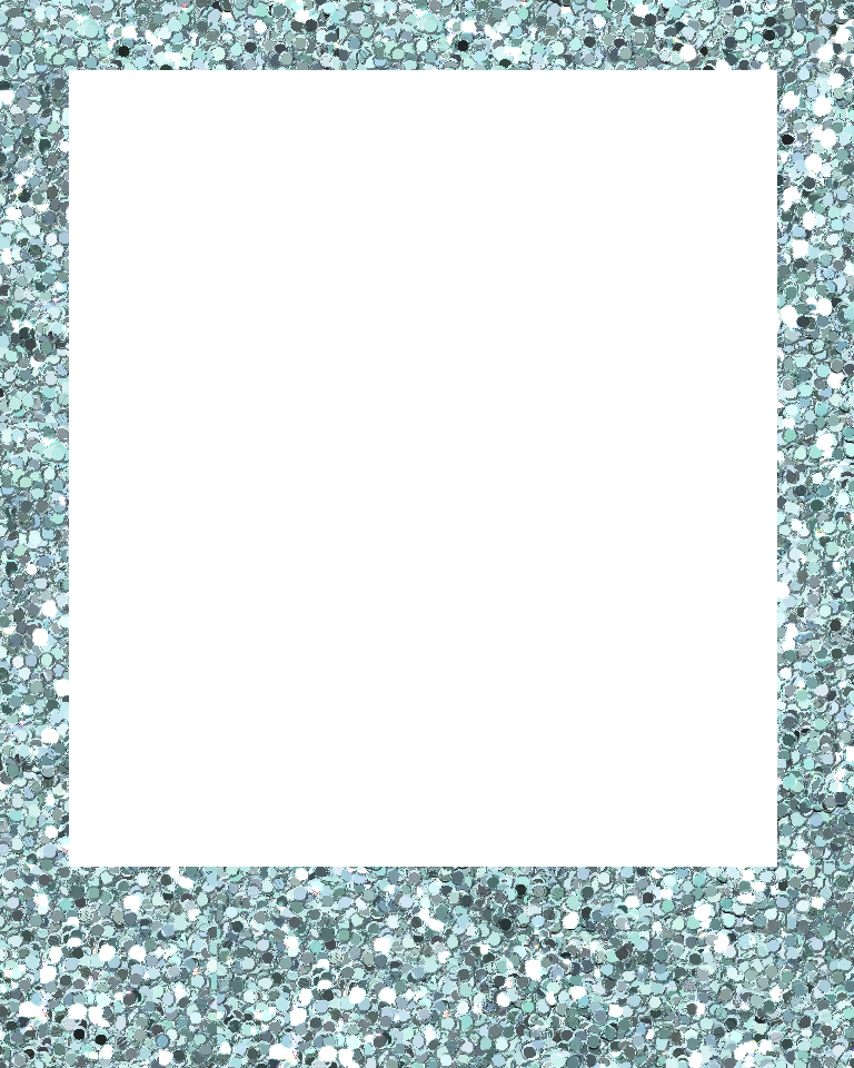 Polaroid Frame Png Tumblr - Silver Blue Glitter Wall Clock (768x960), Png Download