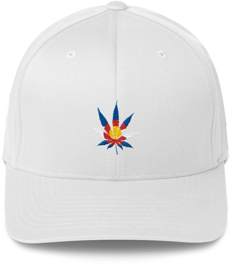 Colorado Flag Marijuana Leaf Hat White - Baseball Cap (1000x1000), Png Download