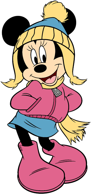 Disney Clipart Winter - Minnie Mouse Colour In Cardboard Cutout (350x689), Png Download