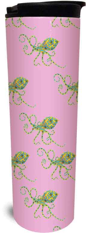 Pink Octopus Tumbler - Watermark (768x1024), Png Download
