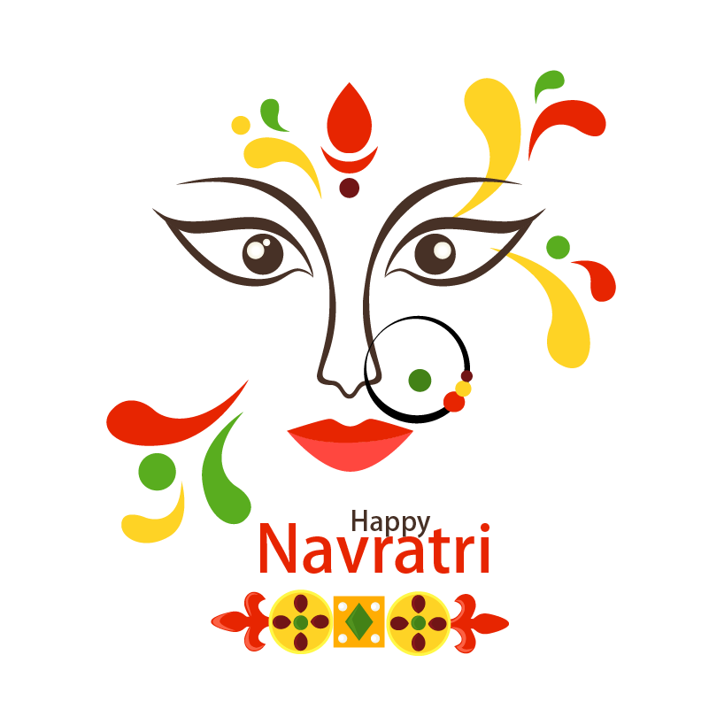 Jpg Library Library Navaratri Durga Puja Greeting Card - Durga Puja Greetings Card (965x986), Png Download