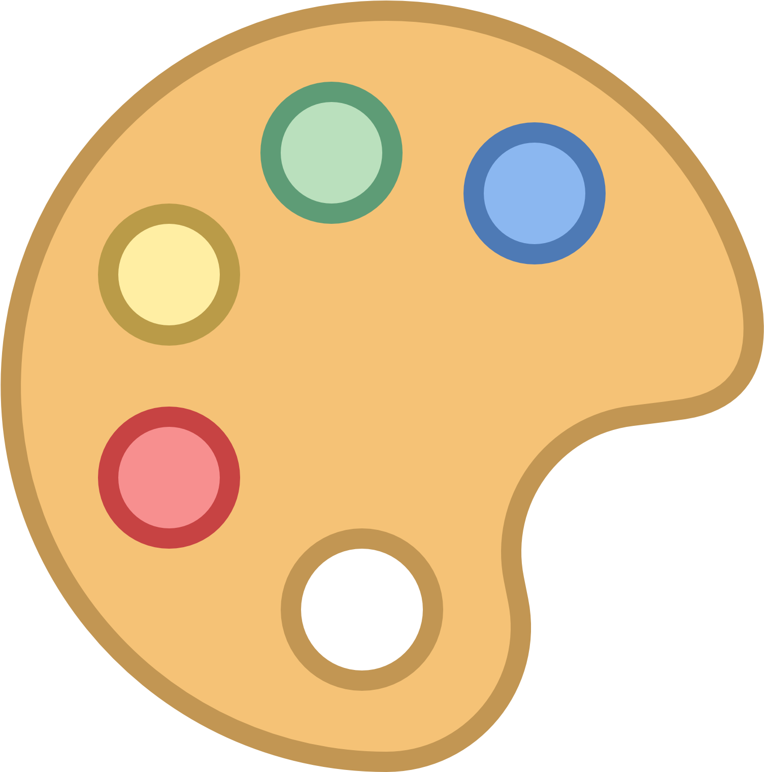 The Icon Is Shaped Like An Oval That Slightly Resembles - Paint Palette Icon (1600x1600), Png Download