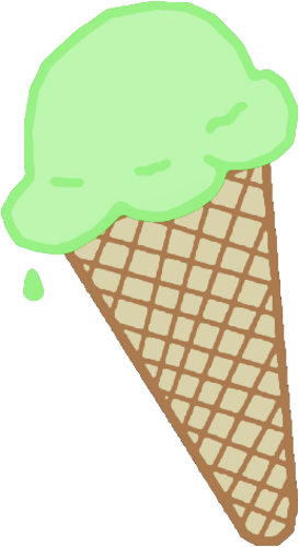 Green Clipart Icecream - Green Ice Cream Cone Png (273x500), Png Download