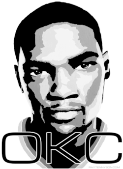 Durant Painting On Apparel - Kevin Durant Black And White Painting (674x518), Png Download