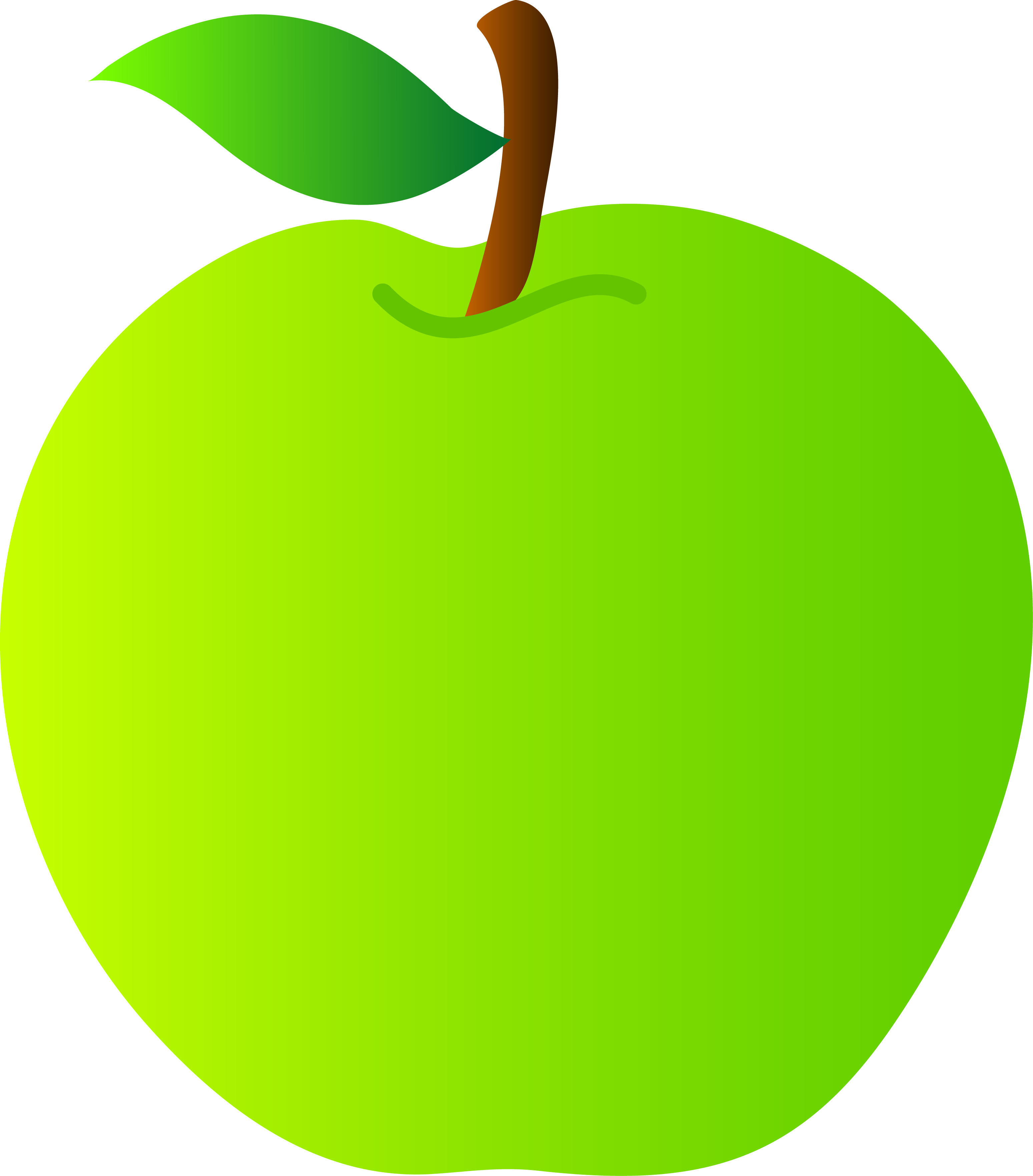 Green Apple Clipart Free Download Clip Art Free Clip - Green Apple Cartoon Png (3097x3526), Png Download