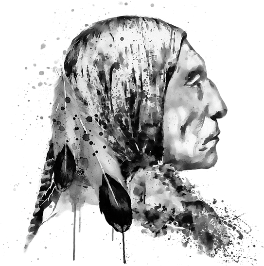 Bleed Area May Not Be Visible - Native American From Side (600x600), Png Download