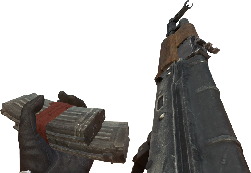 Ak-47 Dual Mag Reloading Bo - Video Game (814x560), Png Download