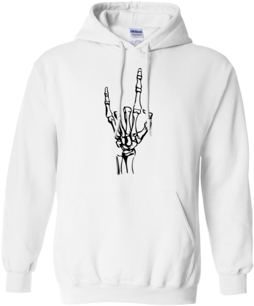 Devil Horns Hoodie - White And Gold Ovo Sweater (600x600), Png Download