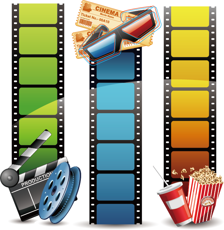 Filmstrip Png Picture - Colourful Film Strip Background Png (754x774), Png Download