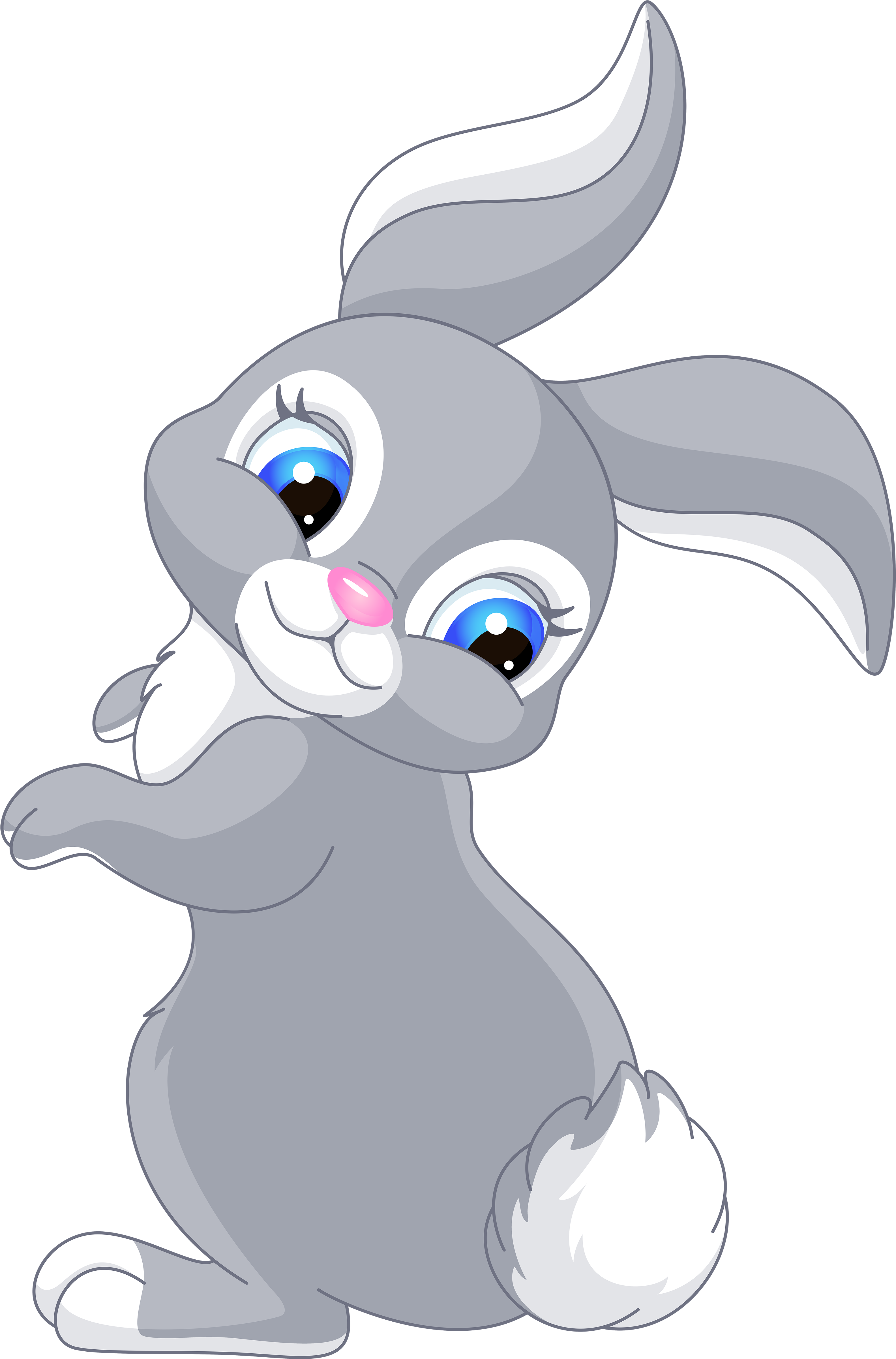 Rabbit Cute Bunny Cartoon Clip Art Image Voda Kindergarten - Bunny Cartoon (395x600), Png Download