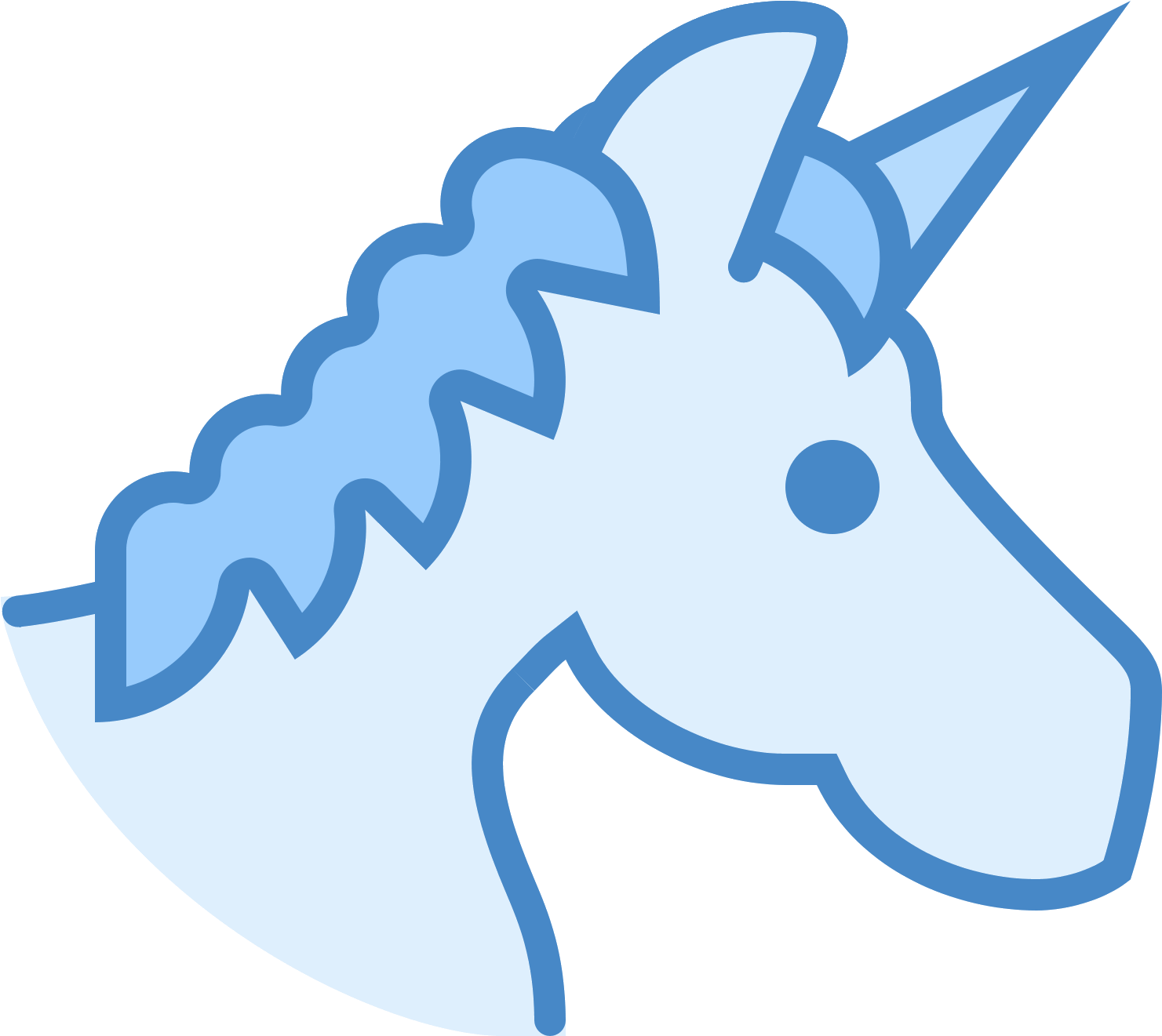 This Icon Represents A Unicorn - Unicorn Icon Png Blue (1600x1600), Png Download