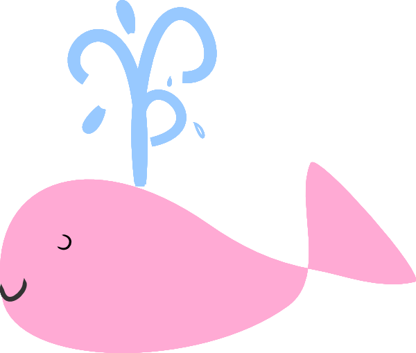 Pink Dolphin Clipart - Pink Whale Clip Art (600x509), Png Download