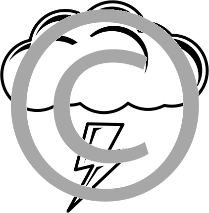 Thunder Cloud 1 - Lightning Clipart Black And White (422x430), Png Download
