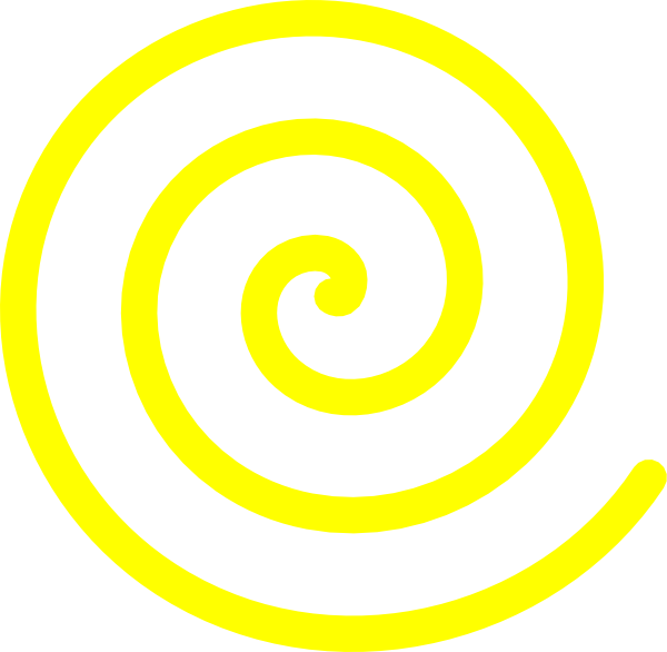 Yellow Spiral Clip Art At Clker - Yellow Spirals (600x586), Png Download