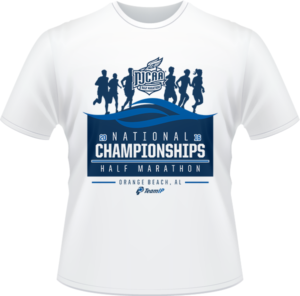 2016 Njcaa Half Marathon National Championship White - T-shirt (600x592), Png Download