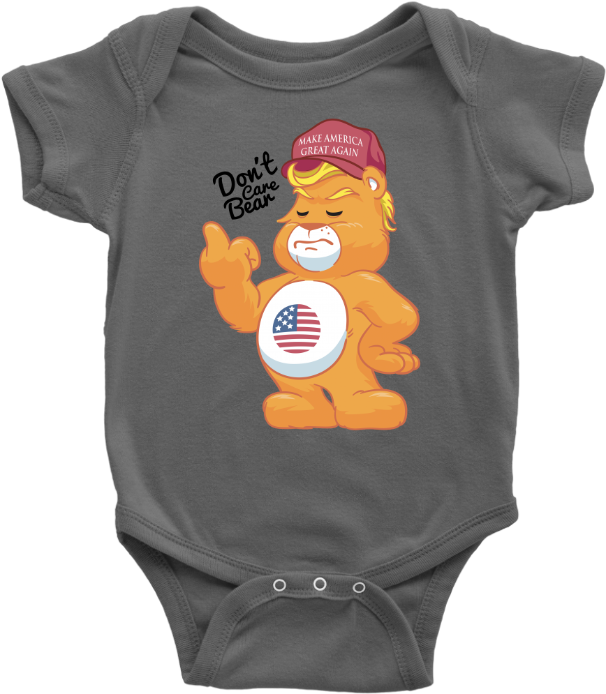 Don't Care Bear W/ Make America Great Again Hat Adult - Infant Bodysuit (1024x1024), Png Download