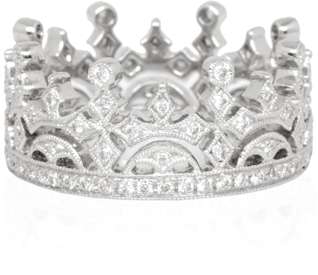 Diamond Crown Png Image With Transparent Background - Crown Ring Black Diamond White Gold (1024x538), Png Download