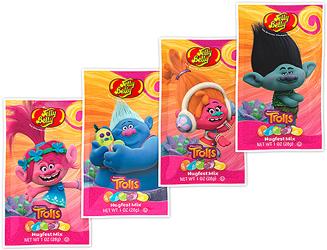 Jelly Belly Dreamworks Trolls Hugfest Mix Jelly Beans - Dreamworks Trolls Jelly Beans 1 Oz Bag 4 Count Pack (500x500), Png Download