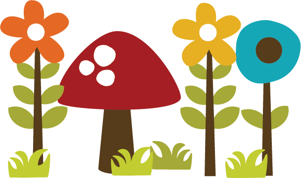 Mushroom Clipart Flower - Mushroom And Flower Clipart (609x361), Png Download