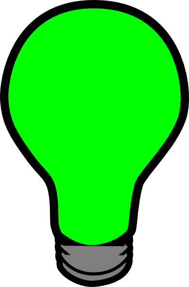 Clip Art At Clker Com Vector Online - Light Bulb Green Clipart (390x592), Png Download
