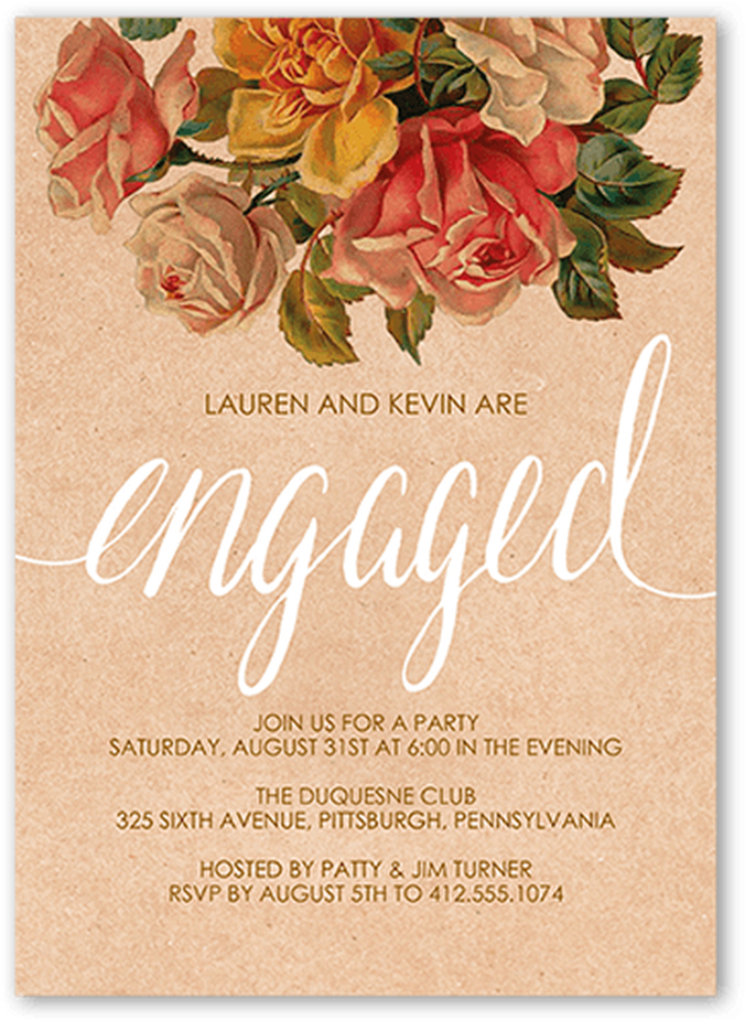 Floral Engagement Cards (1040x1300), Png Download