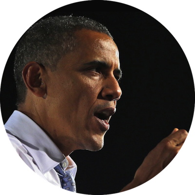 Barack Obama In A Circle (400x400), Png Download
