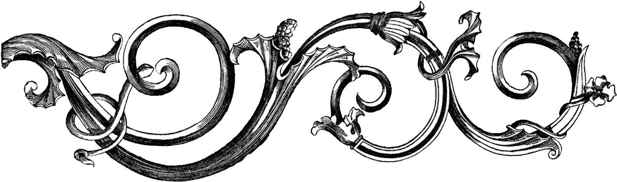 Hd Clipart Free Digital Stamp Ornate Scroll 425kb - Black Scroll Clip Art (1267x384), Png Download
