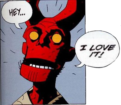 193kib, 400x347, Cr47dvt - Hellboy Pancakes (400x347), Png Download