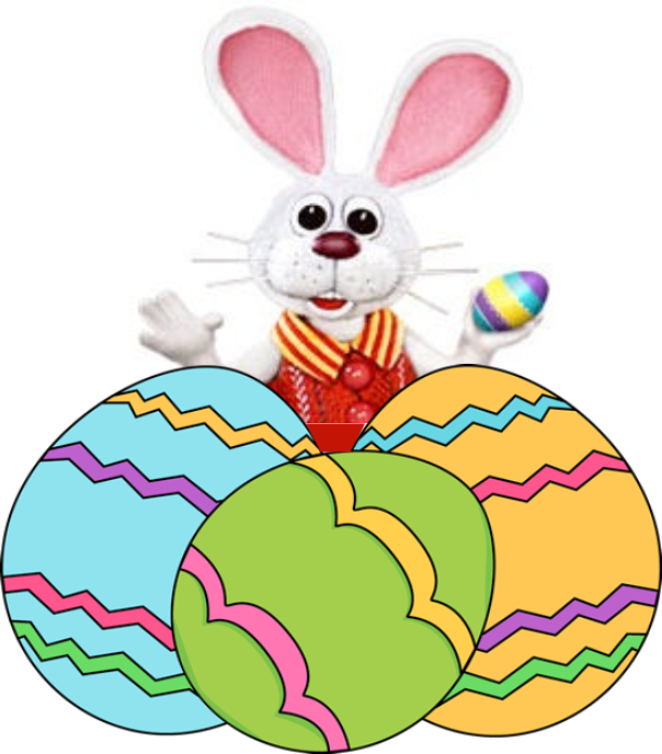 Easter Egg Hunt - Easter Bunny With Eggs Clipart (604x688), Png Download