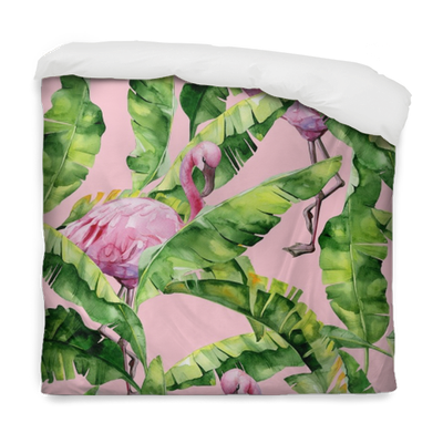Banana Palm Leaves Seamless Watercolor Illustration - Dense Jungle Round Mouse Pad Customized Non Slip Rubber (400x400), Png Download