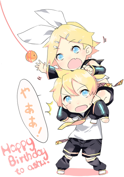 Anime Picture With Vocaloid Kagamine Rin Kagamine Len - Kagamine Twins Transparent Background (424x600), Png Download