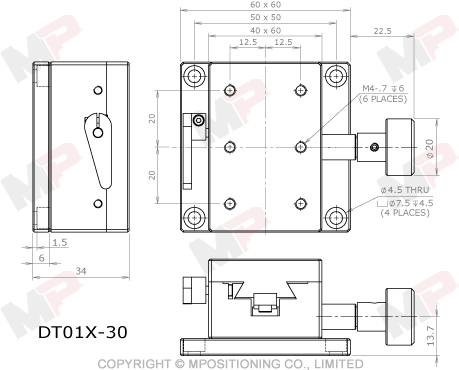 Dimension Drawing Of Dovetail Translation Stage, Png - Translation (469x389), Png Download