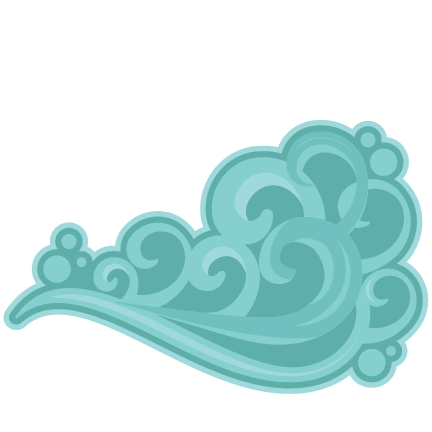 Wave Flourish Svg Cutting Files For Cricut Silhouette - Waves Clipart Cute (432x432), Png Download