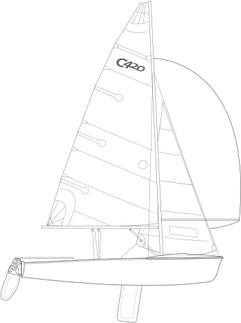 C420 Specs - Dinghy Sailing (423x467), Png Download