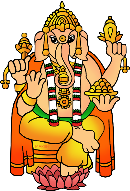 India Clip Art By Phillip Martin, Ganesh - India Clipart (456x648), Png Download