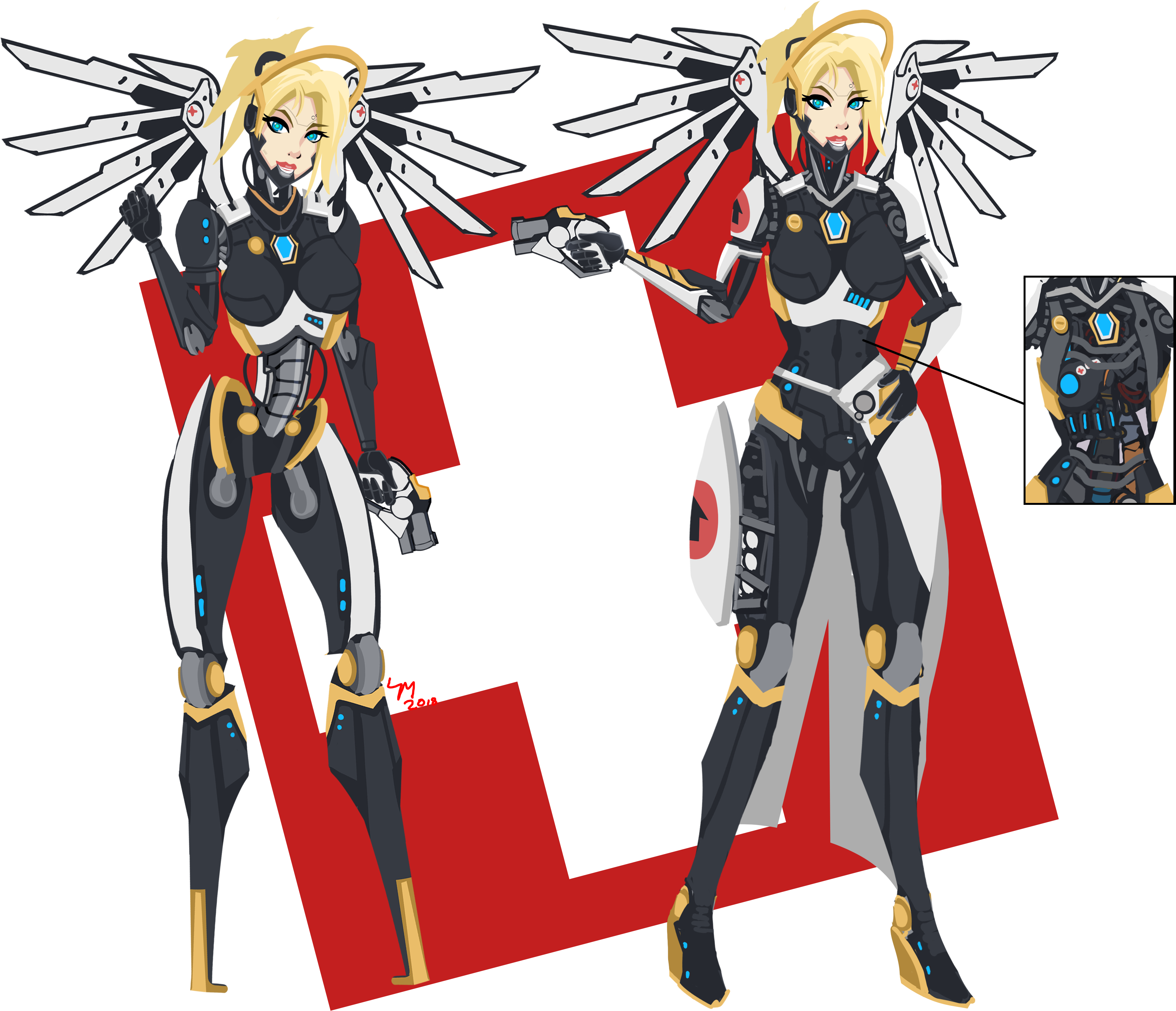 Robot Mercy Alternate By Ezula 87-dc3bp5t - Robot Mercy (3758x3300), Png Download