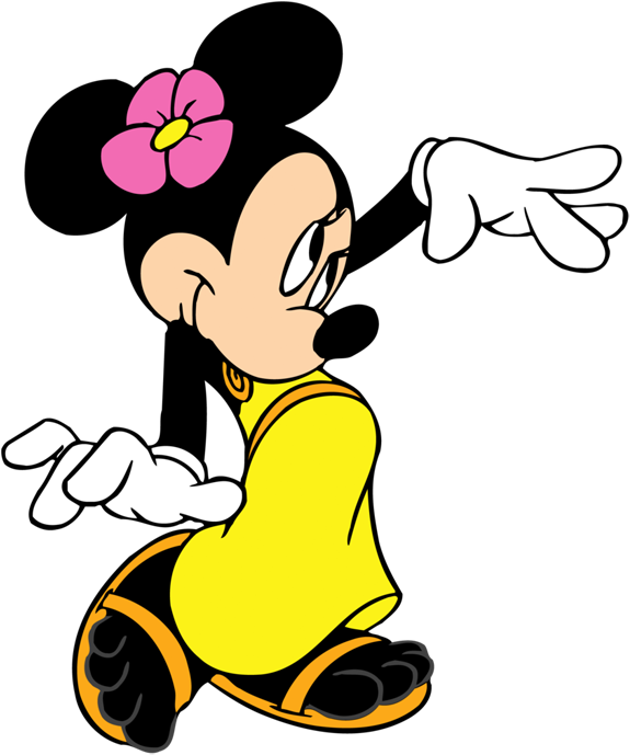 Minnie Mouse Beach Clipart - Minnie Mickey Mouse Cartoon (600x698), Png Download