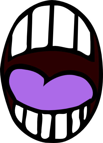 Vector Mouth Animated - Blue Mouth Clip Art (426x592), Png Download