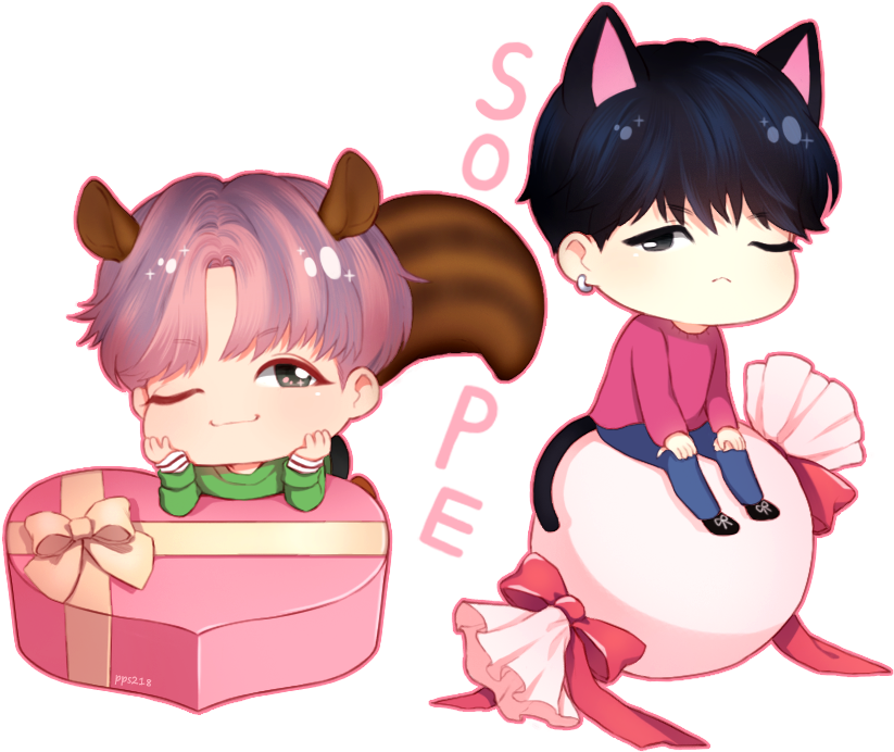 Pin By Mandy Candy On Bts Fanarts Chibi - Fan Art (900x750), Png Download