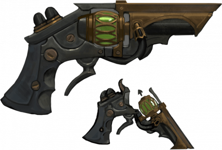 Riot's Concept Art Of Fleg's Long-lost Pistol - Weapon (450x304), Png Download