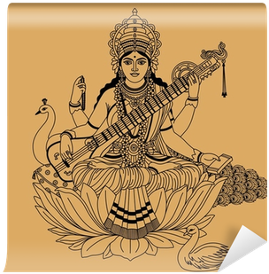 Sarasvati Mata Clip Art (400x400), Png Download