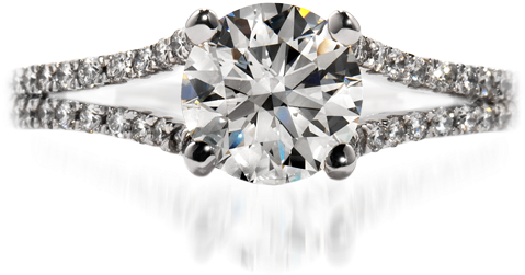 Hearts On Fire - Felicity Split Shank Solitaire (480x430), Png Download