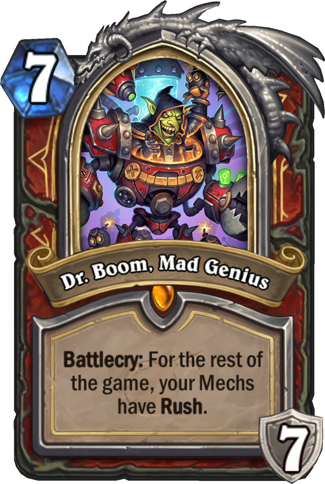 Dr Boom Mad Genius Png Image - Hearthstone Dr Boom Mad Genius (800x1138), Png Download