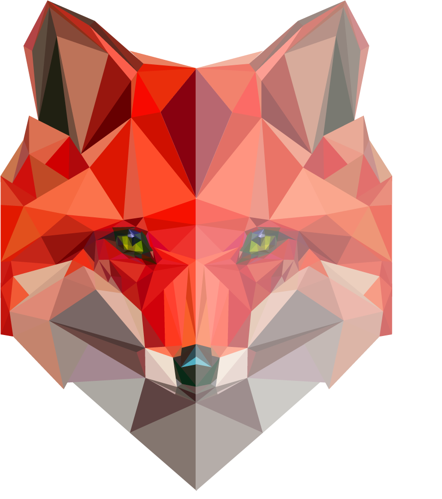 Low Poly Fox Png (1000x1000), Png Download