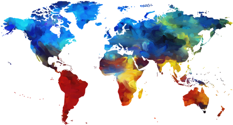 Read For The World - World Map (500x500), Png Download