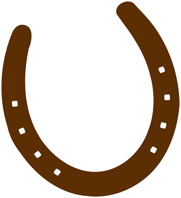 Cowboy Brown Horseshoe Clip Art - Brown Horseshoe (546x596), Png Download