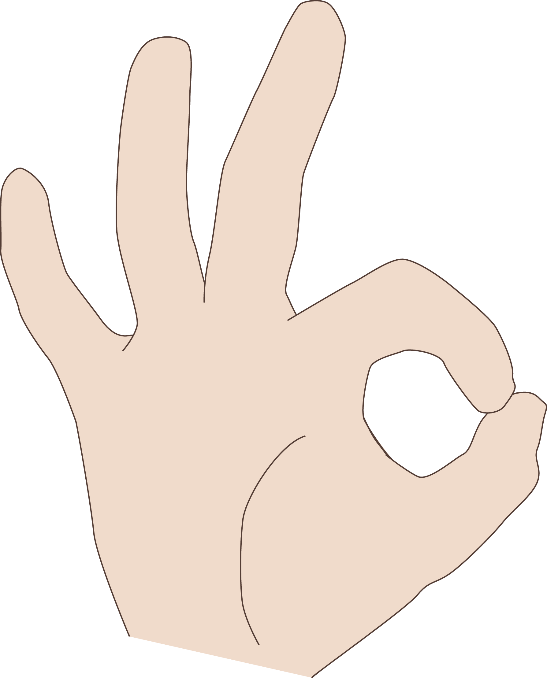 Iconic Ok Shape - Finger (1788x2217), Png Download
