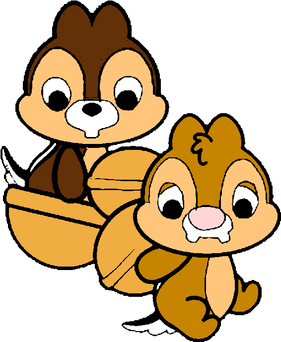 Png Pack Disney - Disney Cuties Chip And Dale (612x740), Png Download